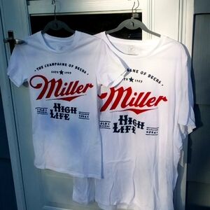 Miller High Life Champagne of Beers 1 white tshirt